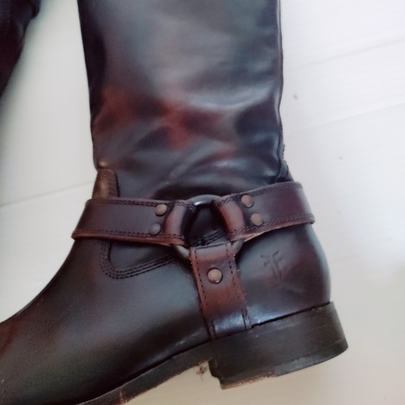 Frye Veronica Harness Tall Brown Leather Riding Boots Women’s Sze 7– Equestrian - Picture 5 of 15